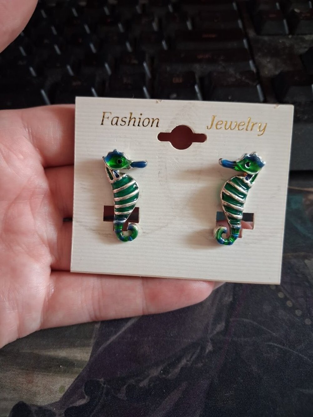 Seahorse stud earrings
